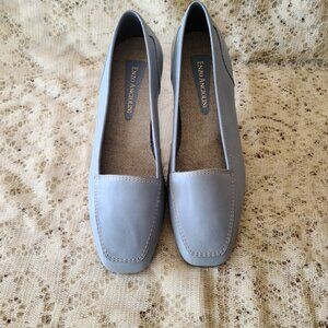 ENZO ANGIOLINI LIBERTY DUSTY BLUE LEATHER SLIP- ON LOAFERS -WOMEN'S 6 & 1/2 M